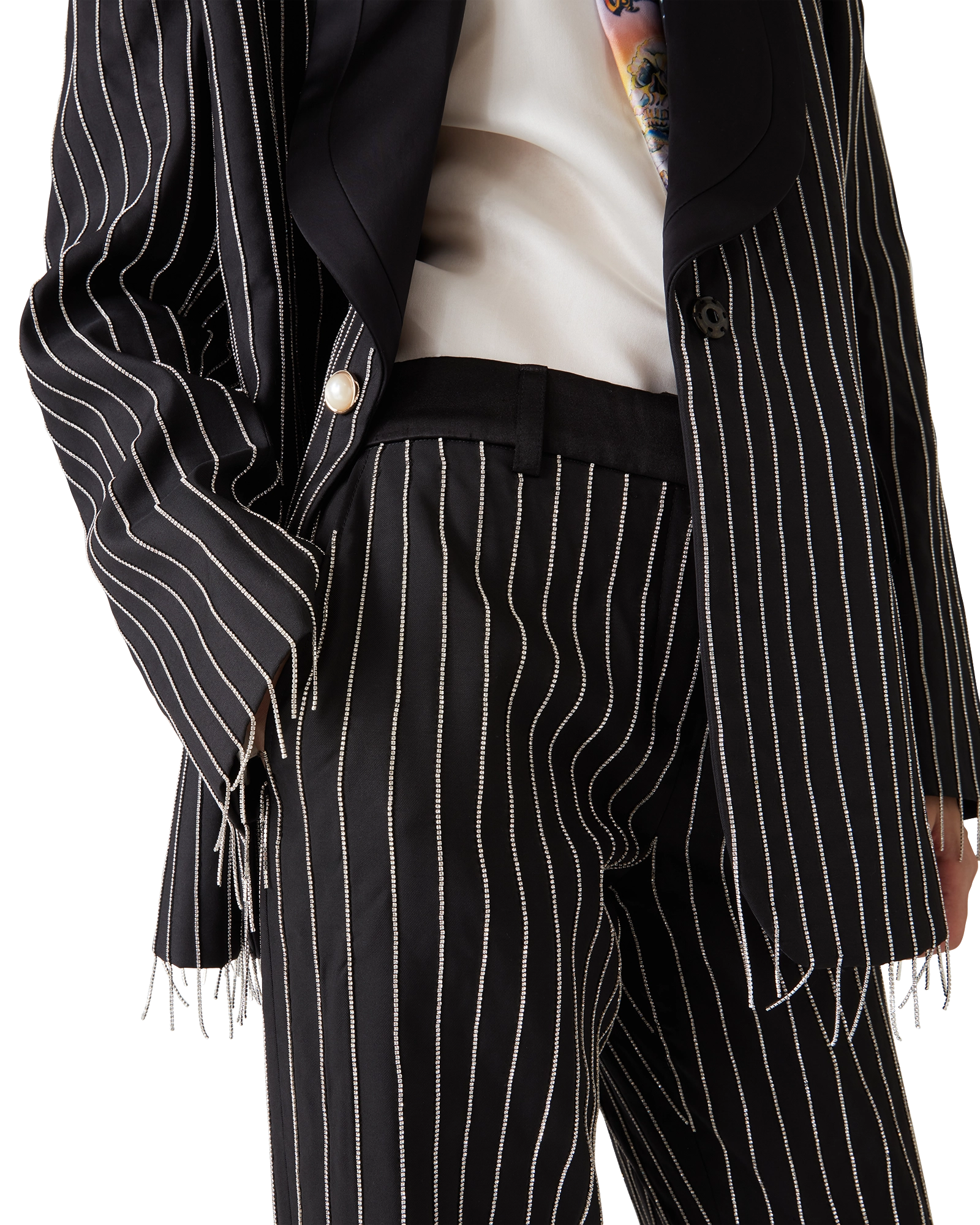 Crystal Embellished Tailored Trousers