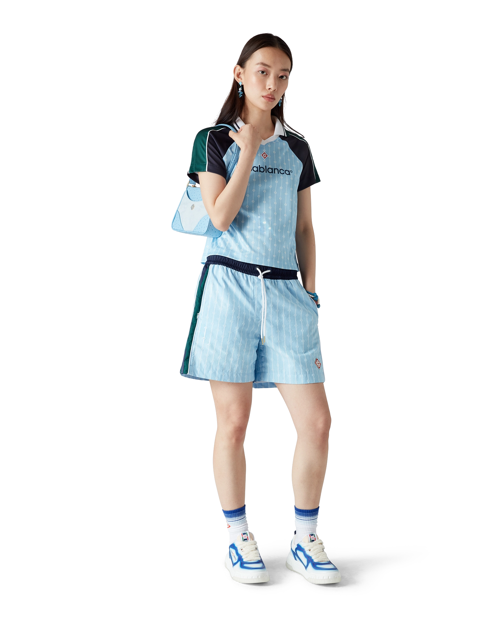 Pinstripe Laurel Track Shorts