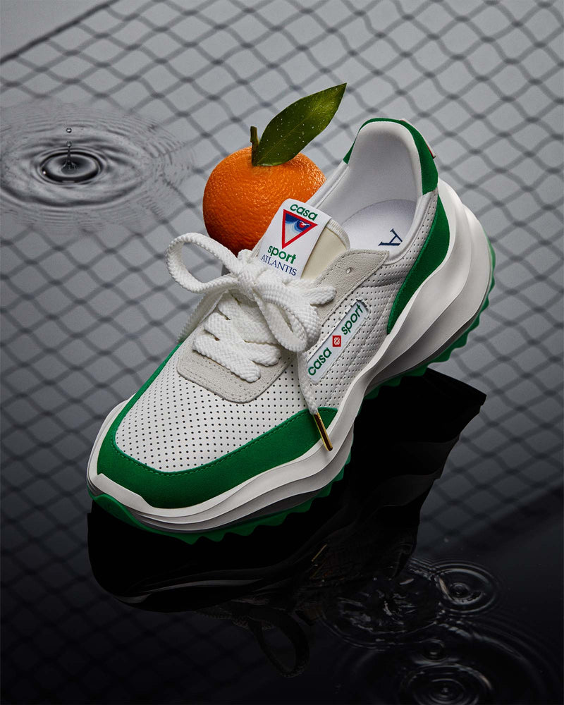 Mens Atlantis White & Tennis Green Sneaker