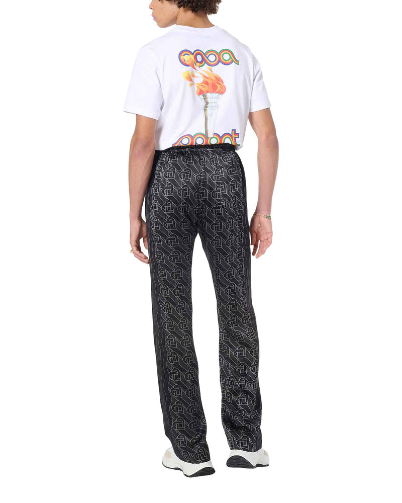 Heart Monogram Pyjama Silk Trousers