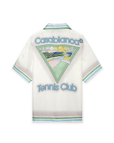 Casablanca Tennis Club Icon silk shirt - White