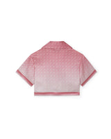 Morning City View Cropped Silk Shirt