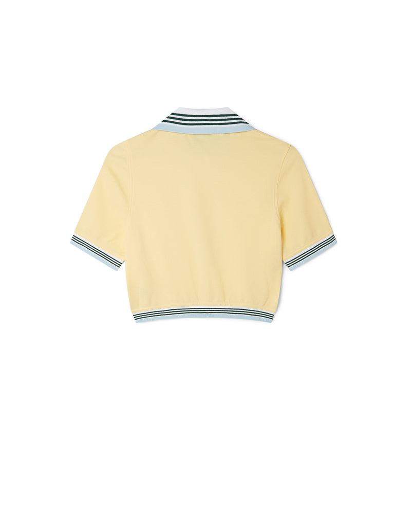 Cropped Pique Polo Shirt