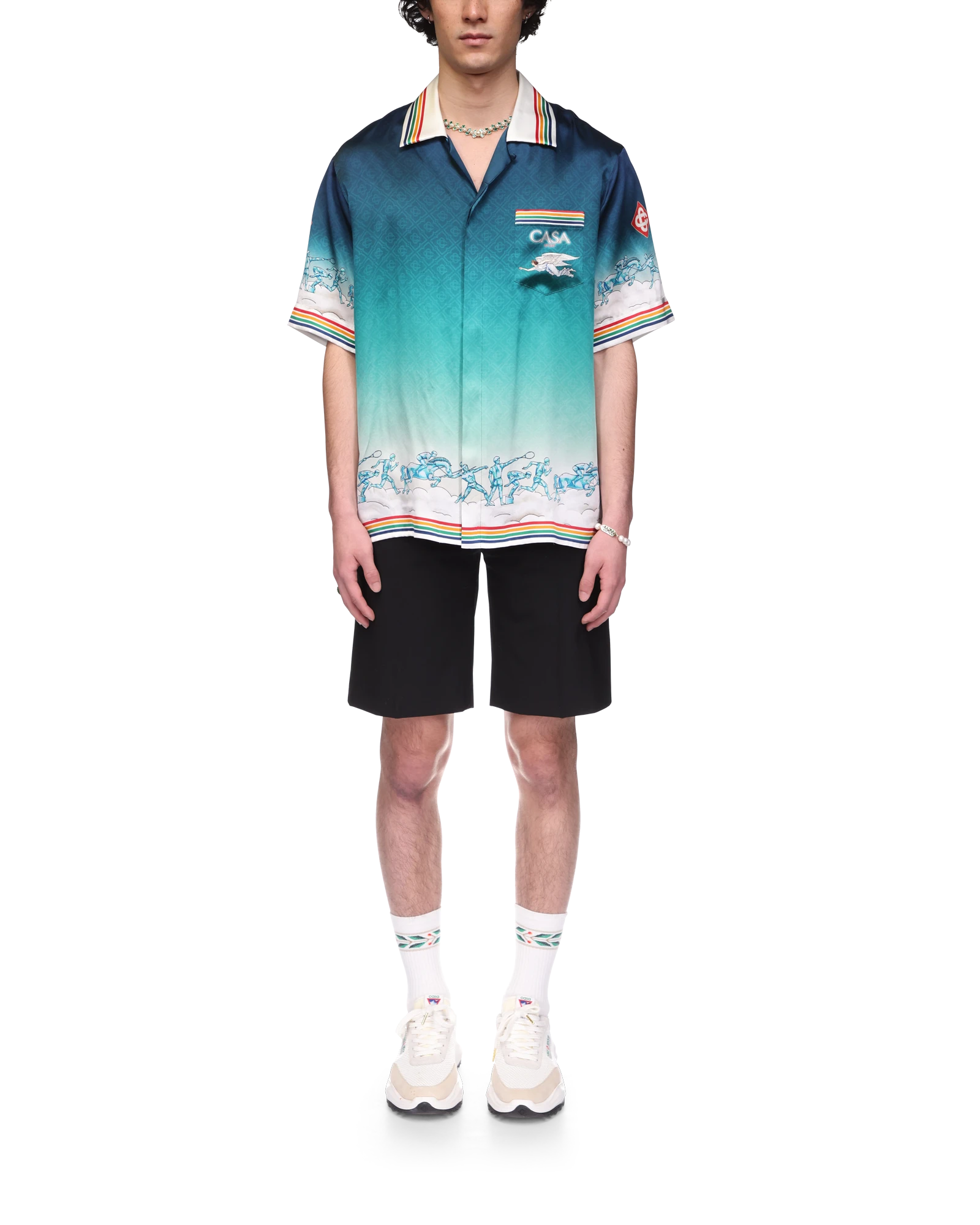 La Déesse Du Stade Short Sleeve Silk Shirt