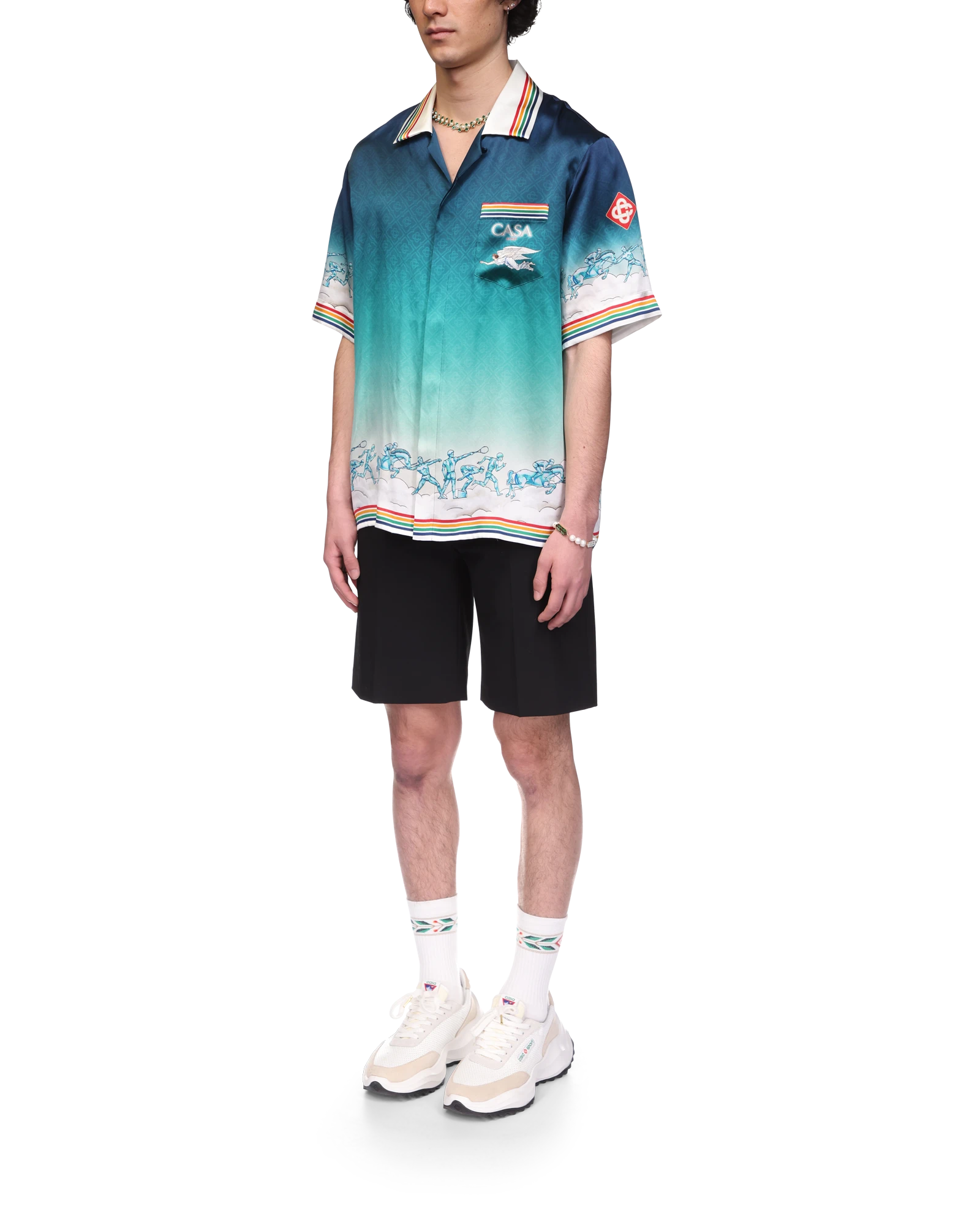 La Déesse Du Stade Short Sleeve Silk Shirt