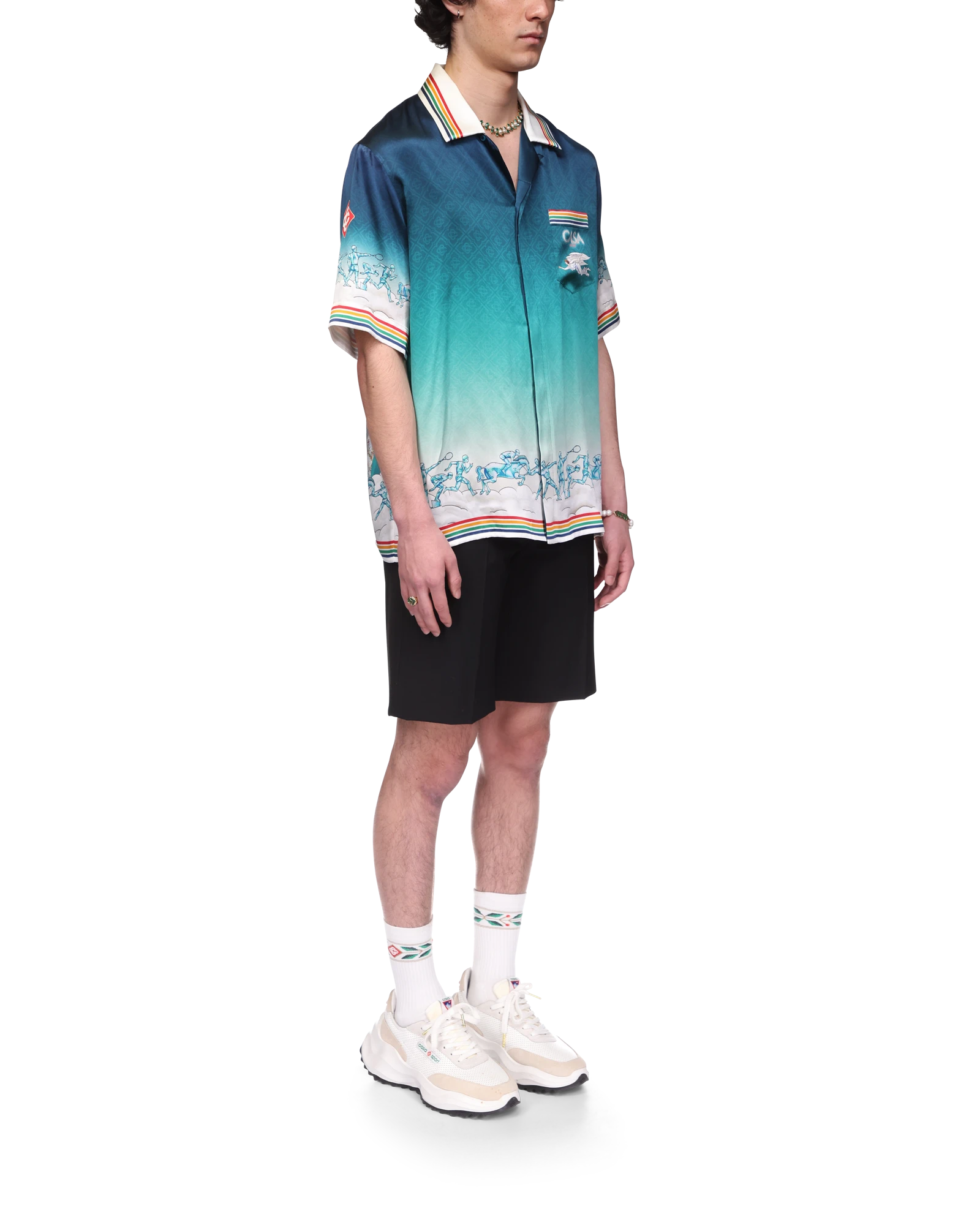 La Déesse Du Stade Short Sleeve Silk Shirt