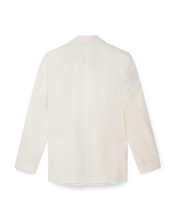 Off White Contrast Lapel Double Breasted Blazer