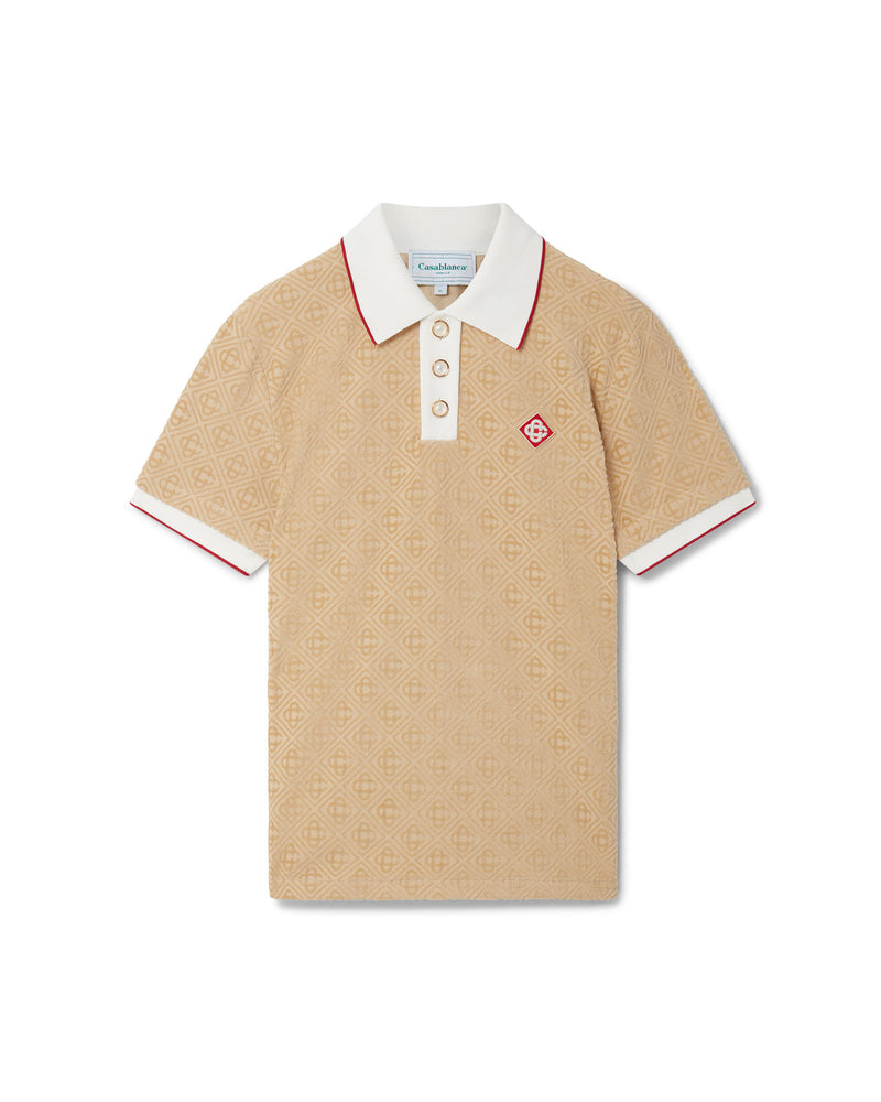 Men's Polo Shirt In Monogram Jacquard Knit by Dolce & Gabbana