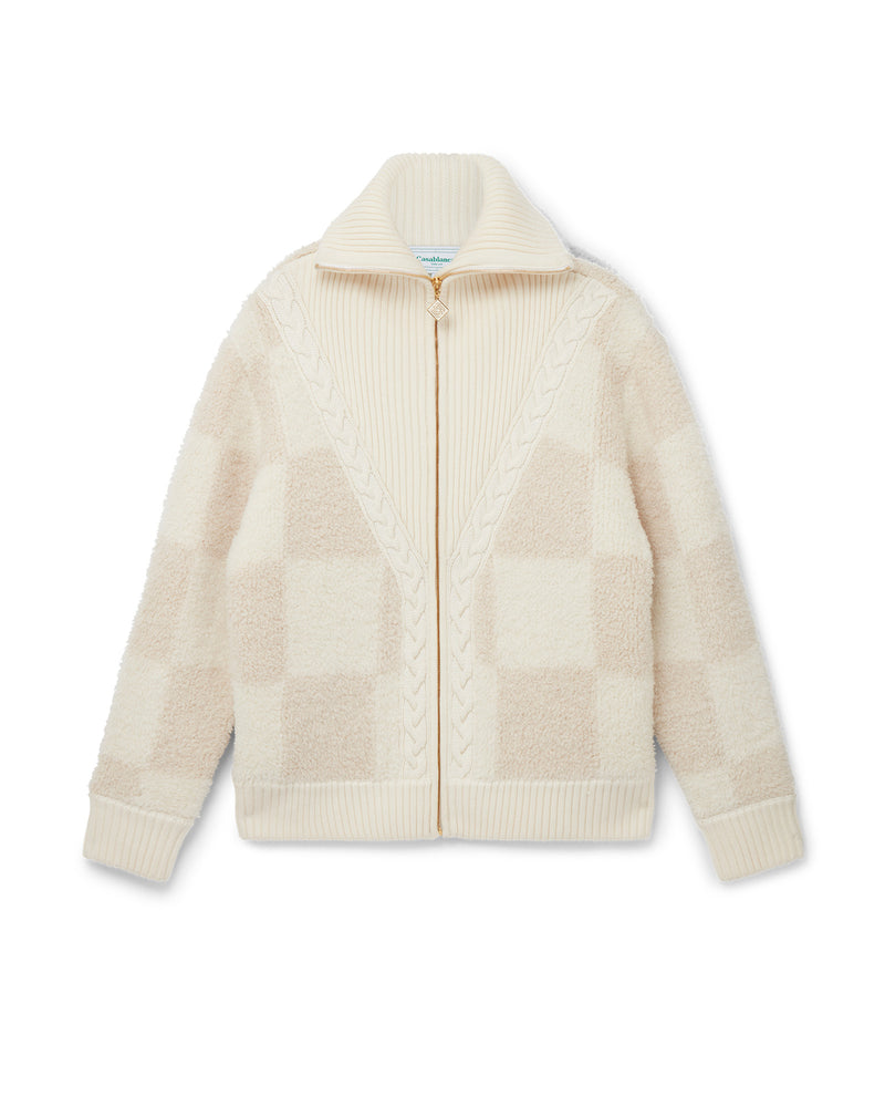 Checked Boucle Cardigan