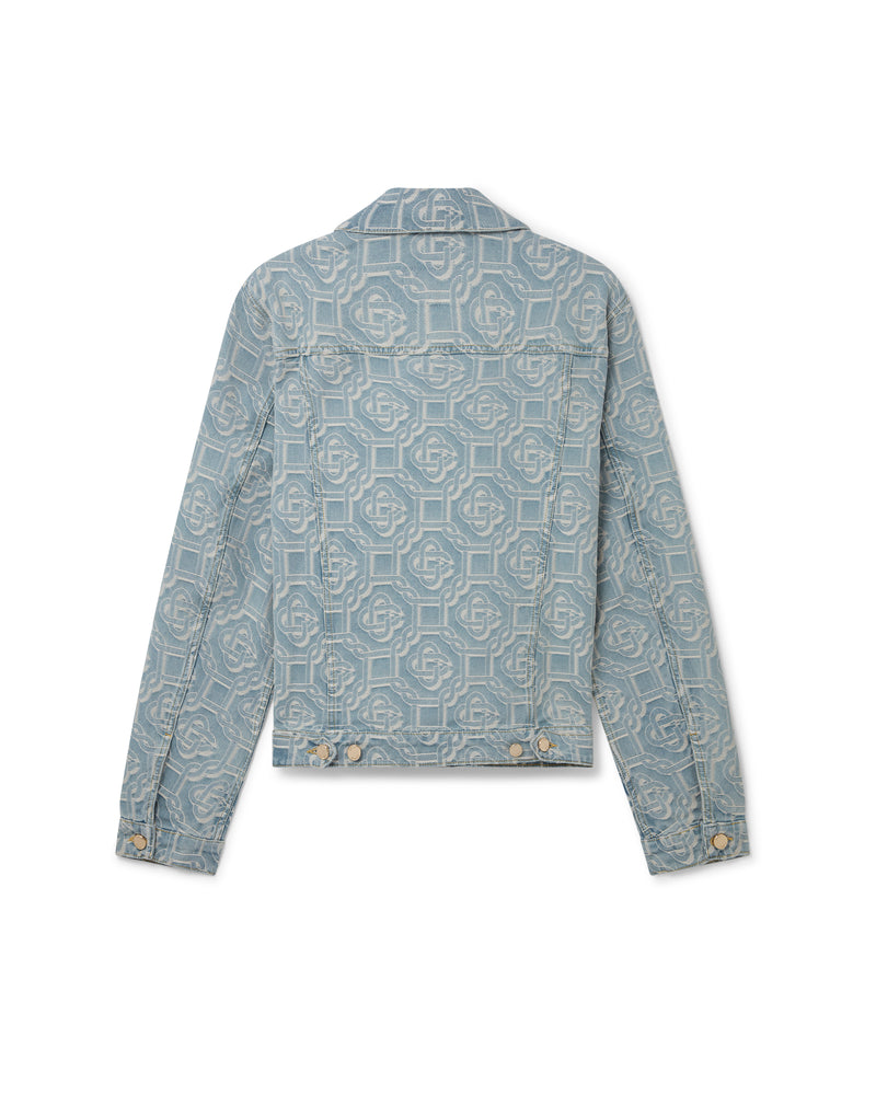 Louis Vuitton x Supreme Jacquard Silk Pajama Shirt | Size L, Apparel in Blue/White