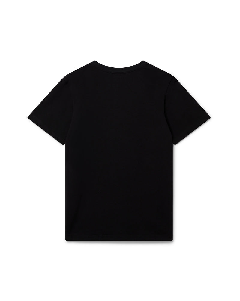 black tee shirt model