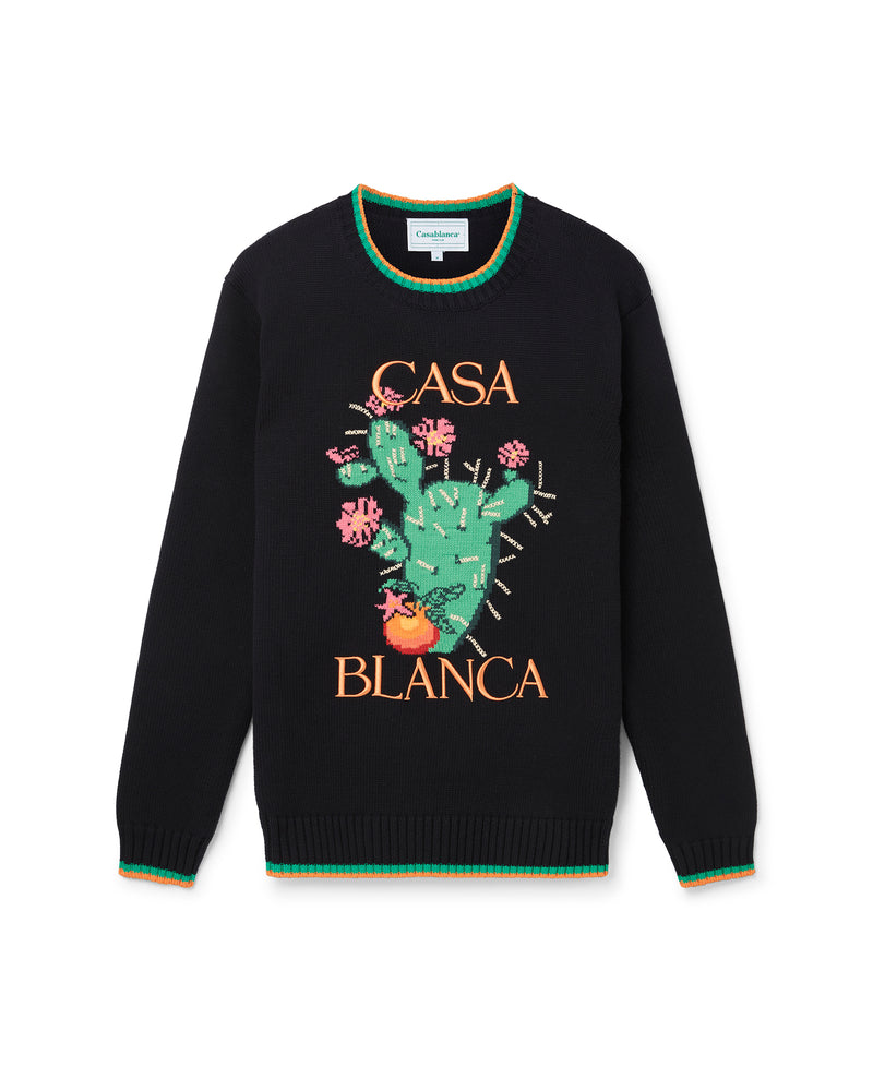 Cactus Et Orange Intarsia Sweater