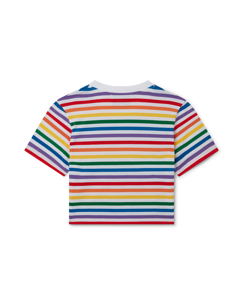 Rainbow Stripe Cropped T-Shirt