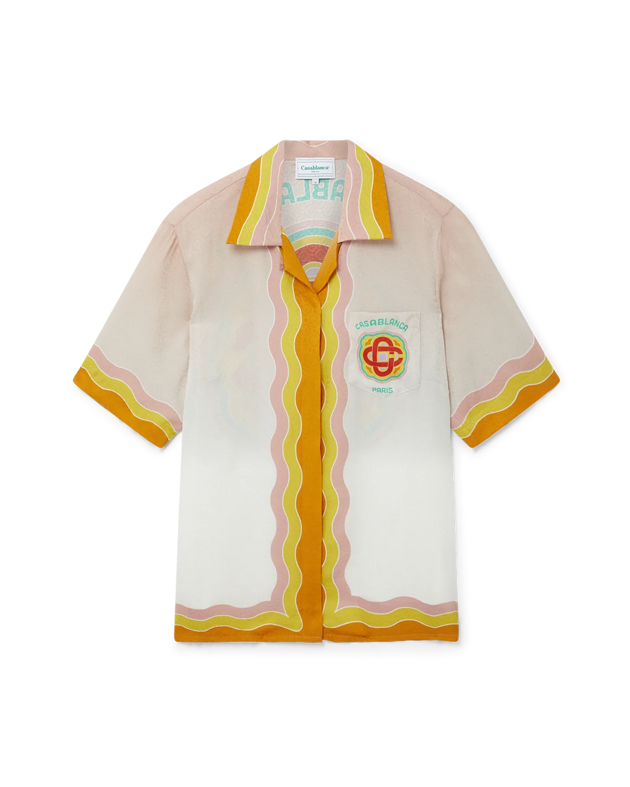 Rainbow Monogram Silk Shirt