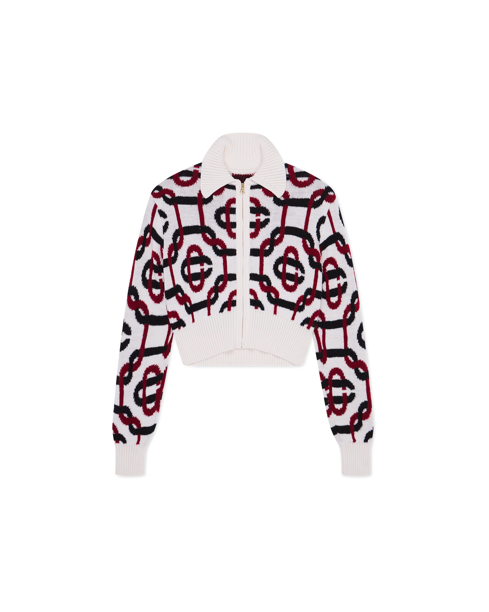 Off White Monogram Zip Up Knit