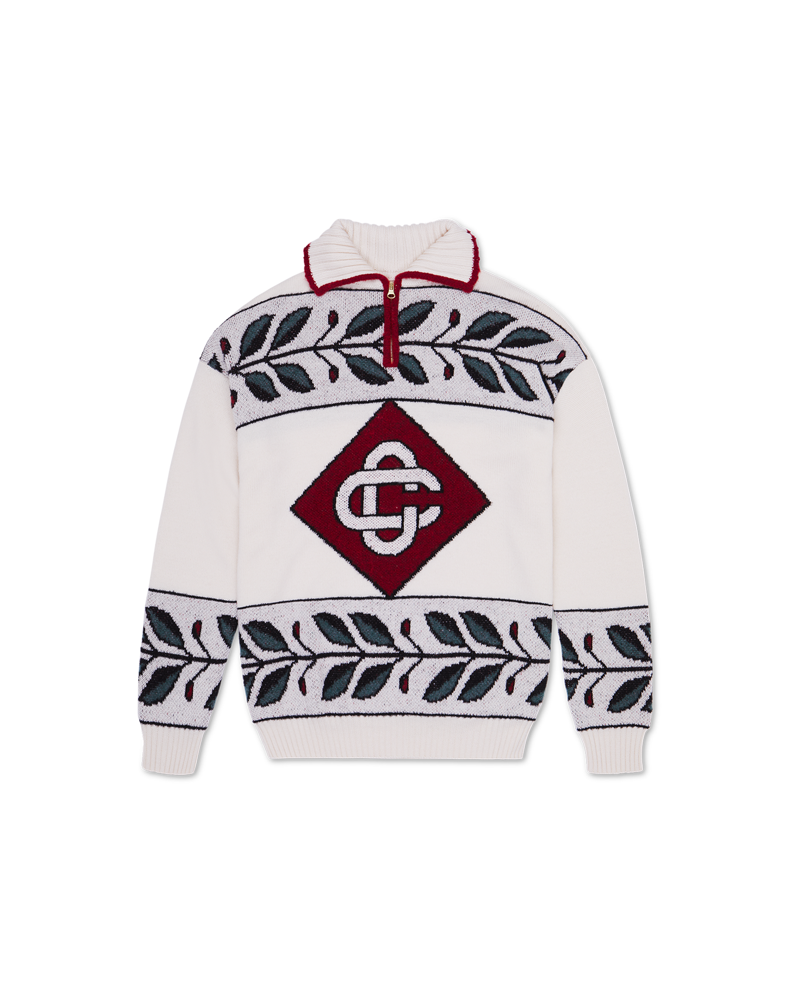 Red Diamond Logo Zip Up Knit