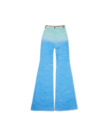 Voyage Dans Les Nuages Printed 70's Denim Flare Jean