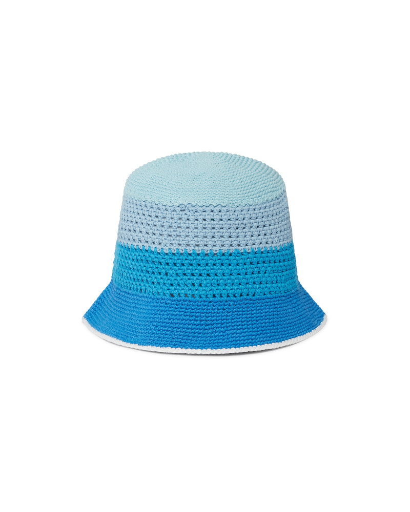 Off-White crochet wool bucket hat - Blue