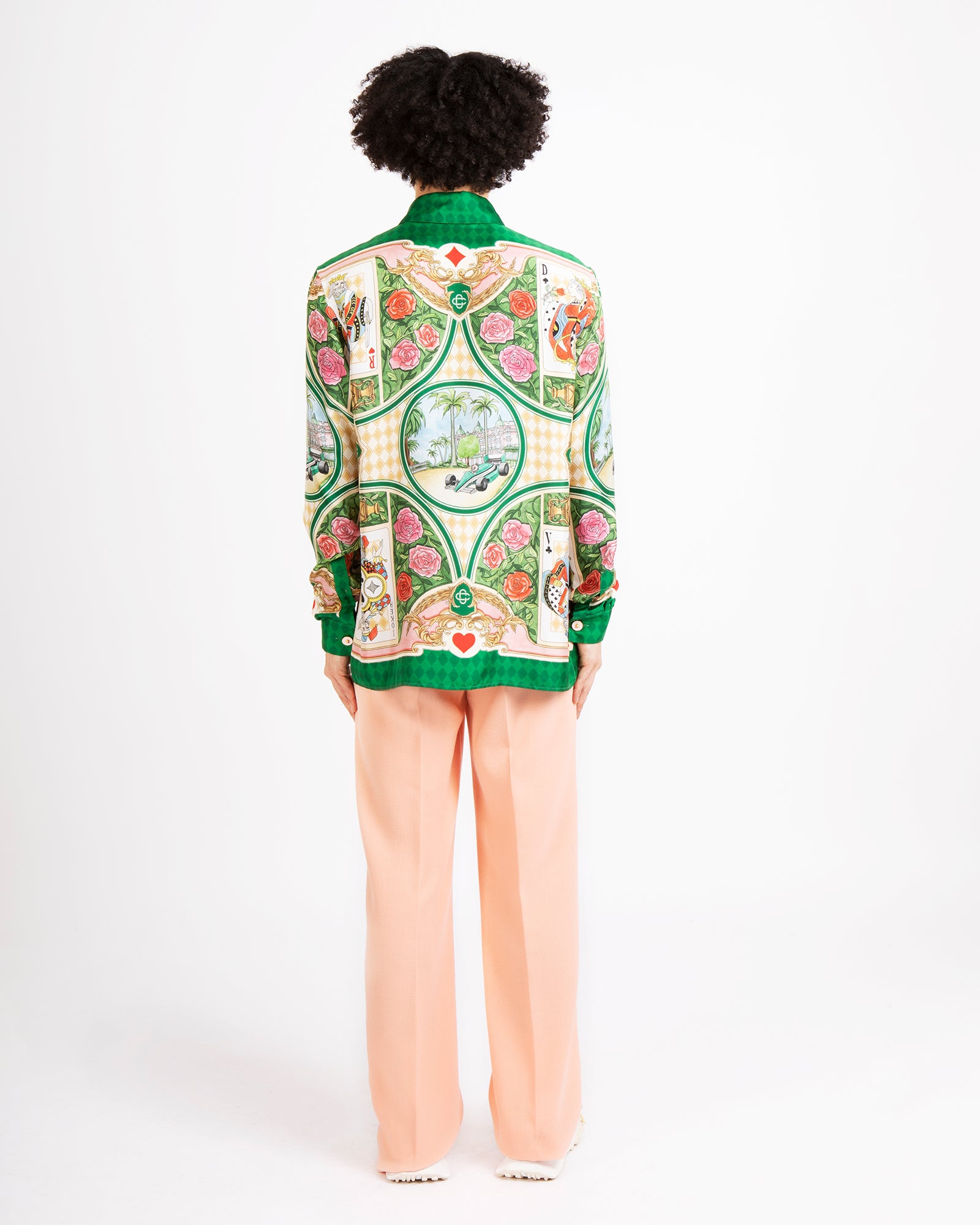 Le Jardin Des Cartes Long Sleeve Silk Shirt