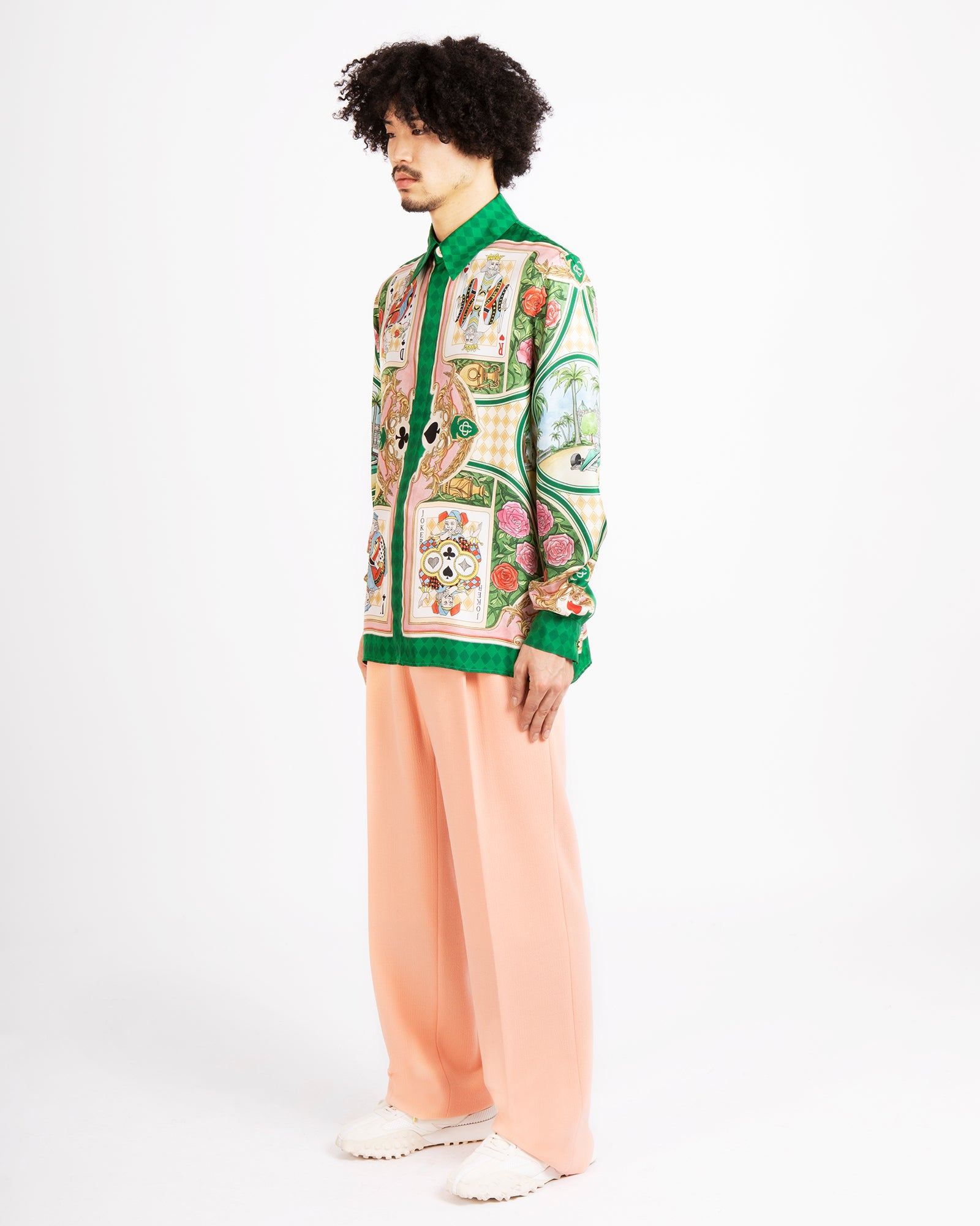 Le Jardin Des Cartes Long Sleeve Silk Shirt