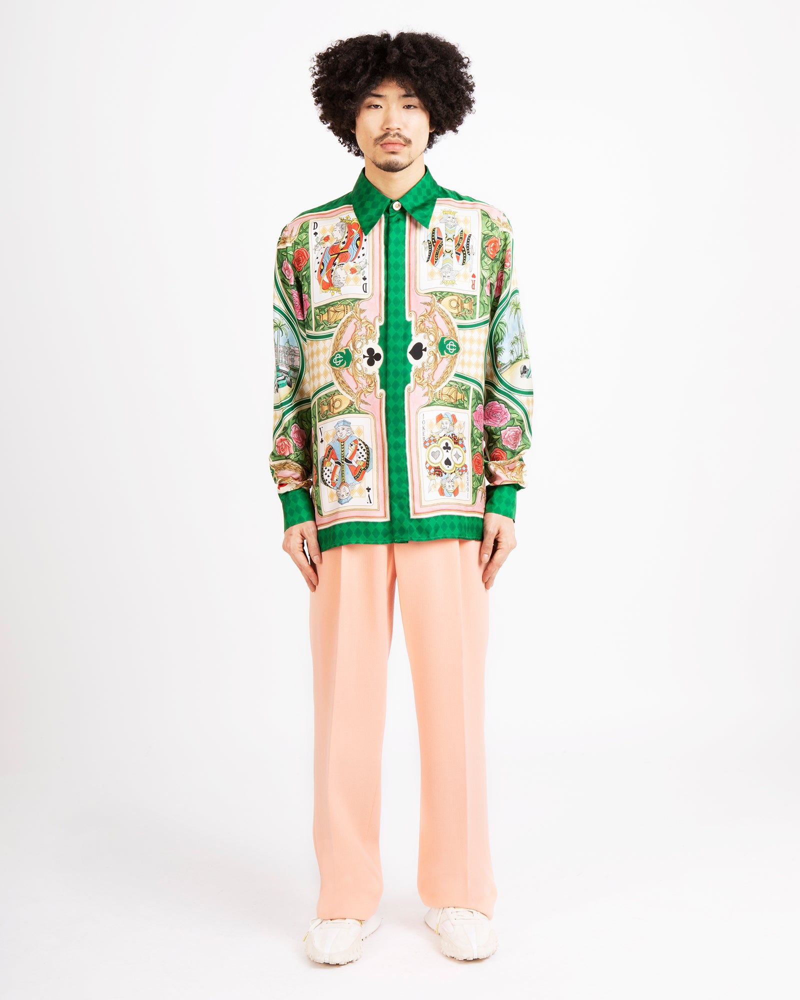 Le Jardin Des Cartes Long Sleeve Silk Shirt