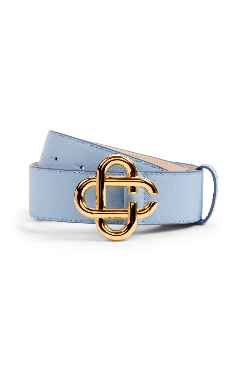 Womens Blue CC Logo Buckle Belt