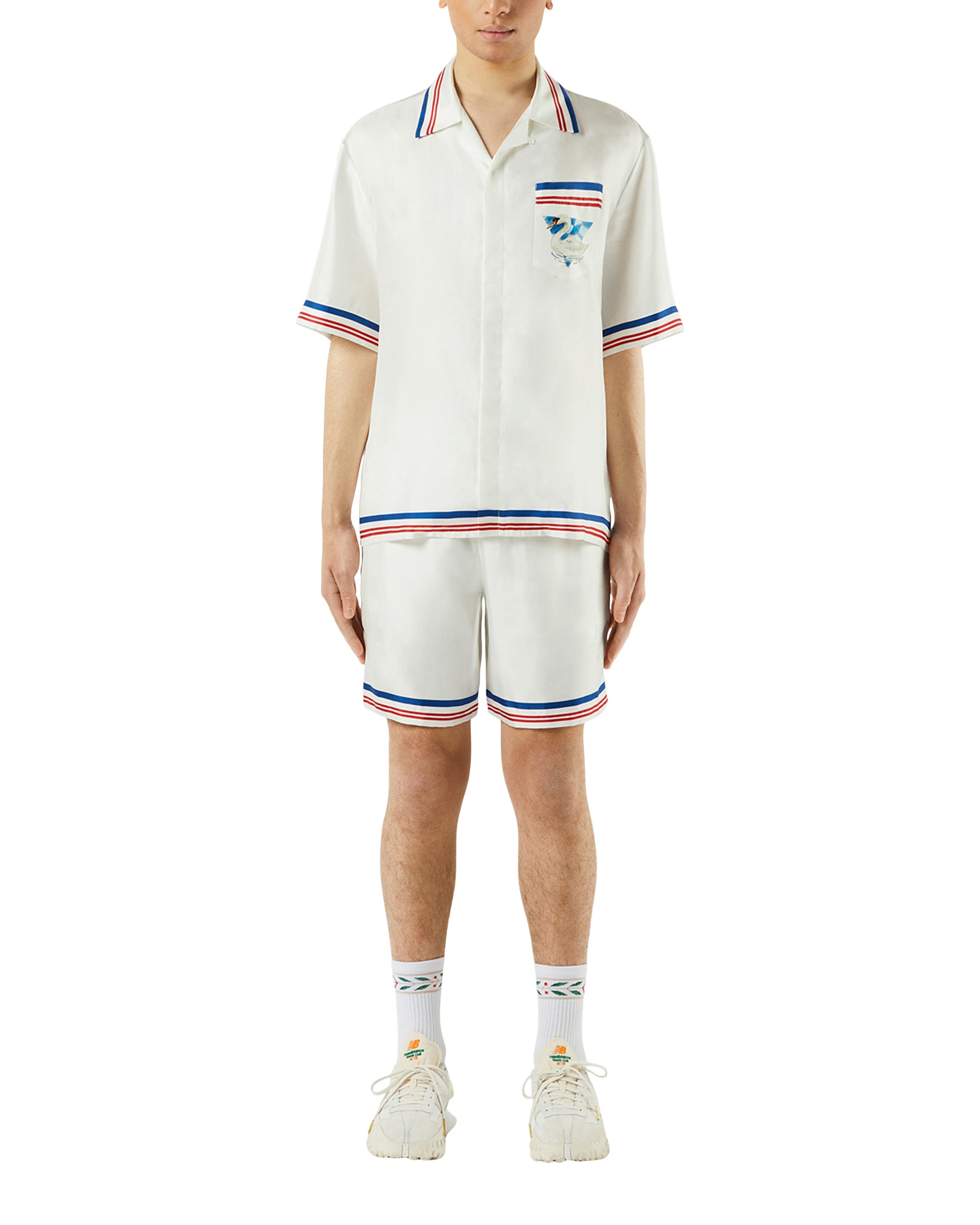 Casablanca Par Avion Short Sleeve Silk Shirt