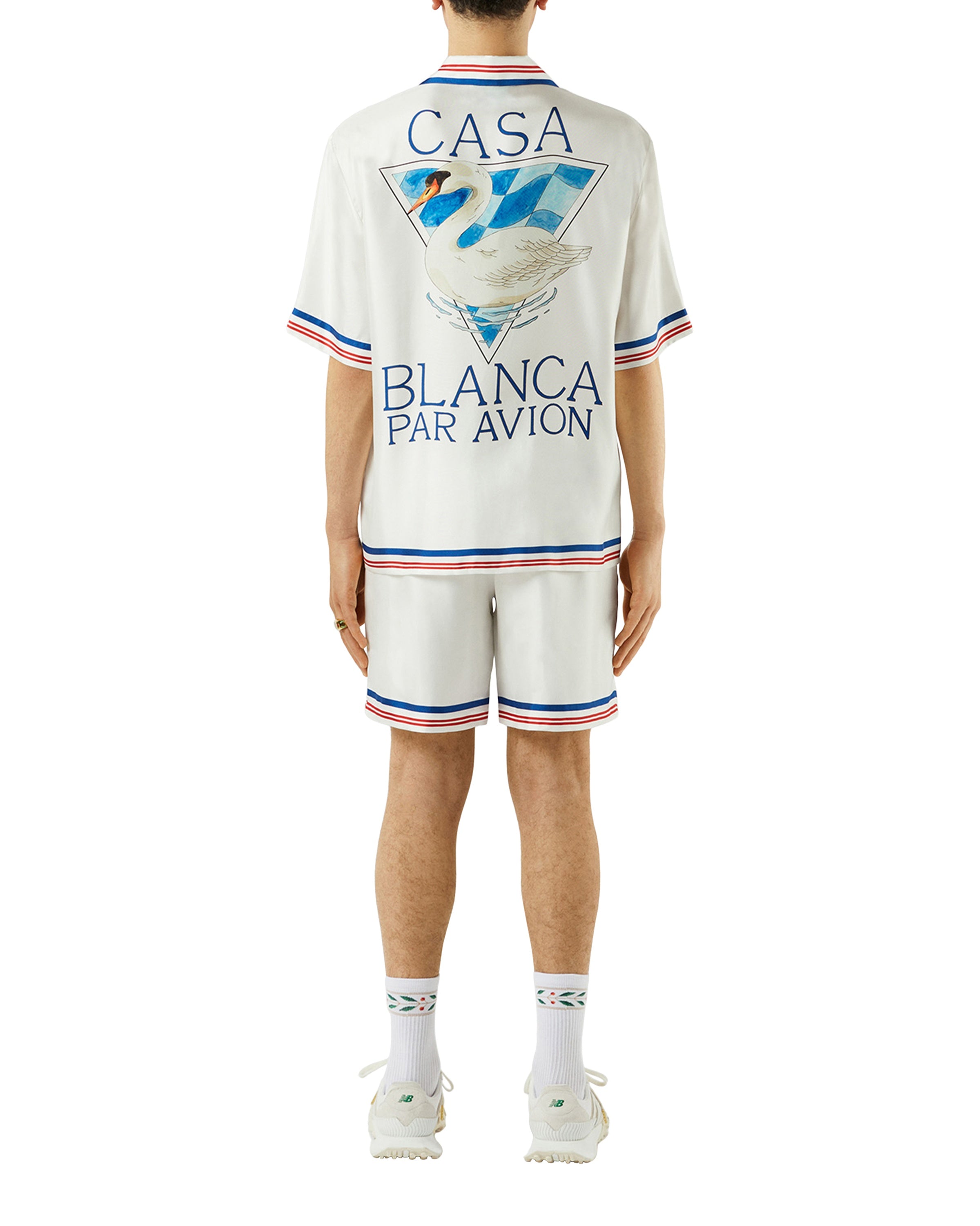 Casablanca Par Avion Short Sleeve Silk Shirt