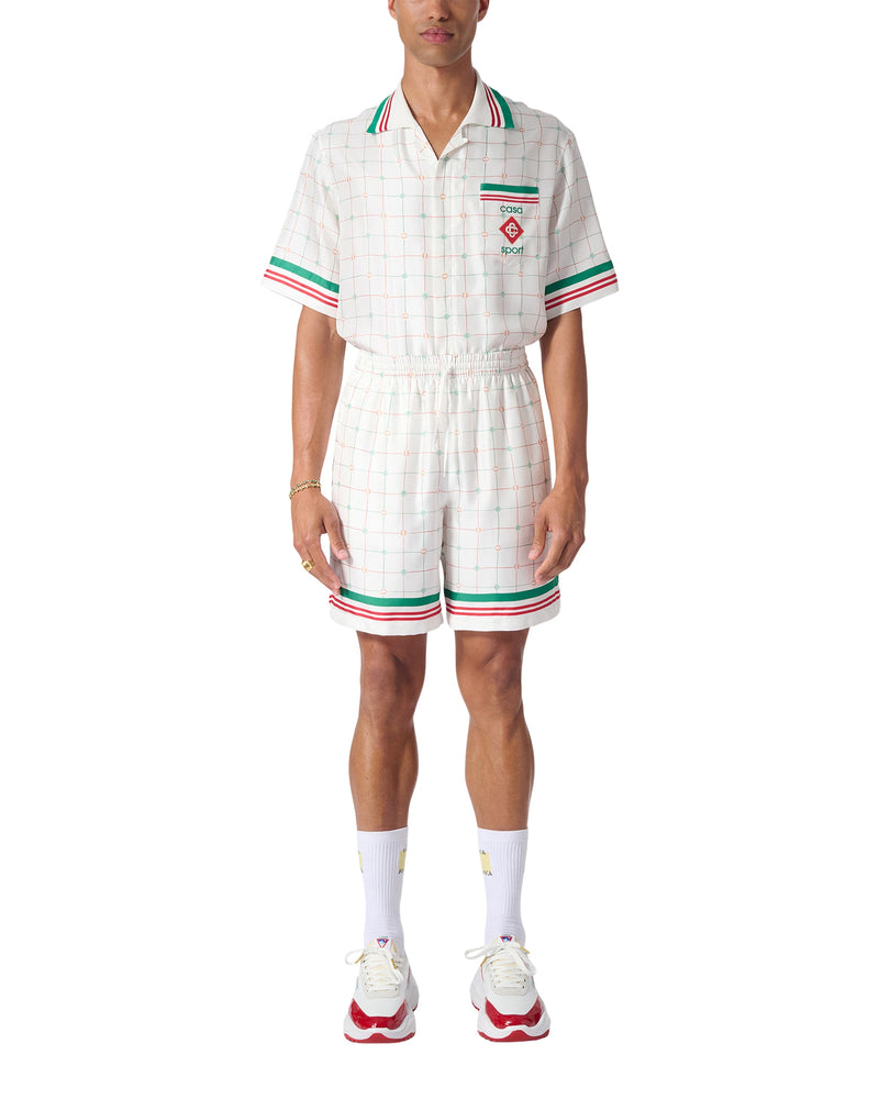 Tennis Club Check Silk Shorts