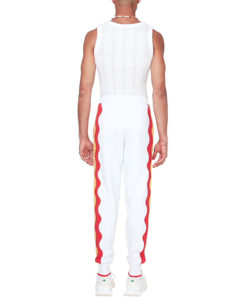 Red Wave Knit Tracksuit Pant