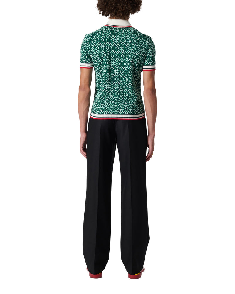 CASABLANCA Men's Lurex Monogram Jacquard Polo Shirt - Bergdorf Goodman