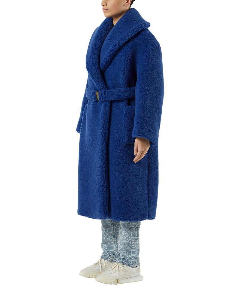 Blue Faux Shearling Coat