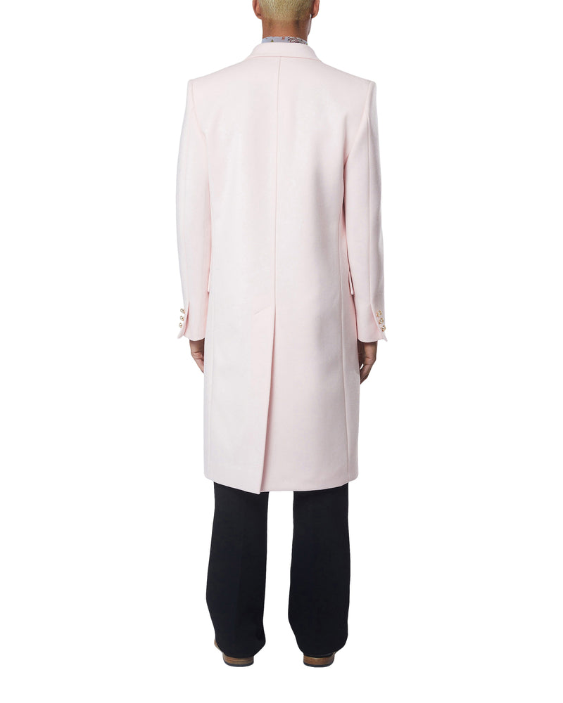 Pink Nativa Wool Double Breasted Overcoat