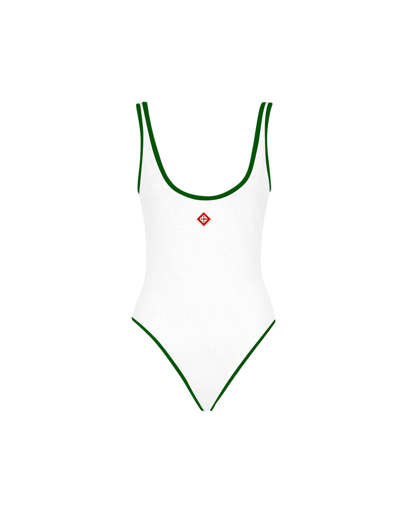 Green and white swimsuit 2025