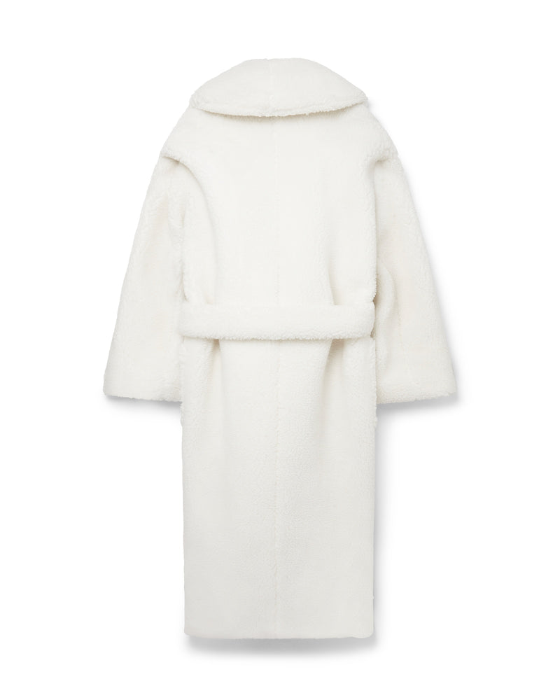 Off-White Faux Shearling Robe Coat