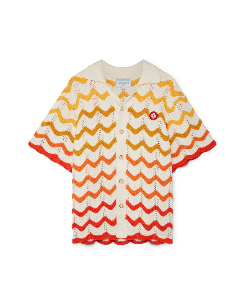 Orange Gradient Crochet Shirt