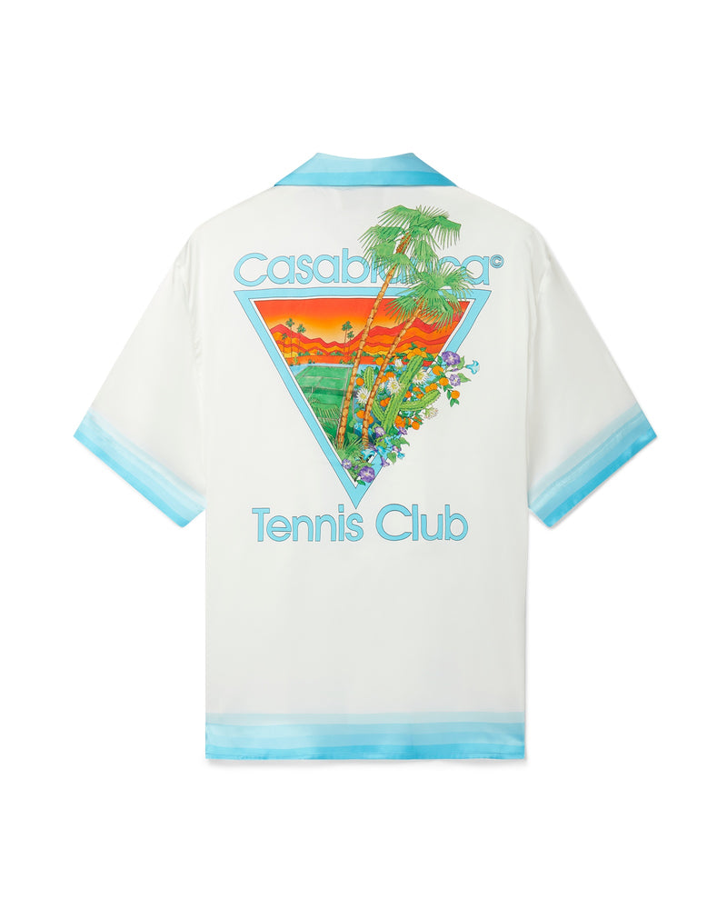 Palm Springs Icon Blue Cuban Collar Silk Shirt