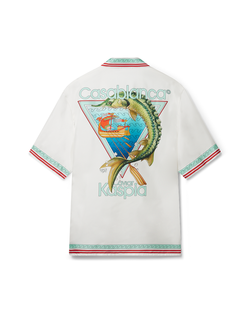 Casablanca Caviar Kaspia Cuban Collar Silk Shirt