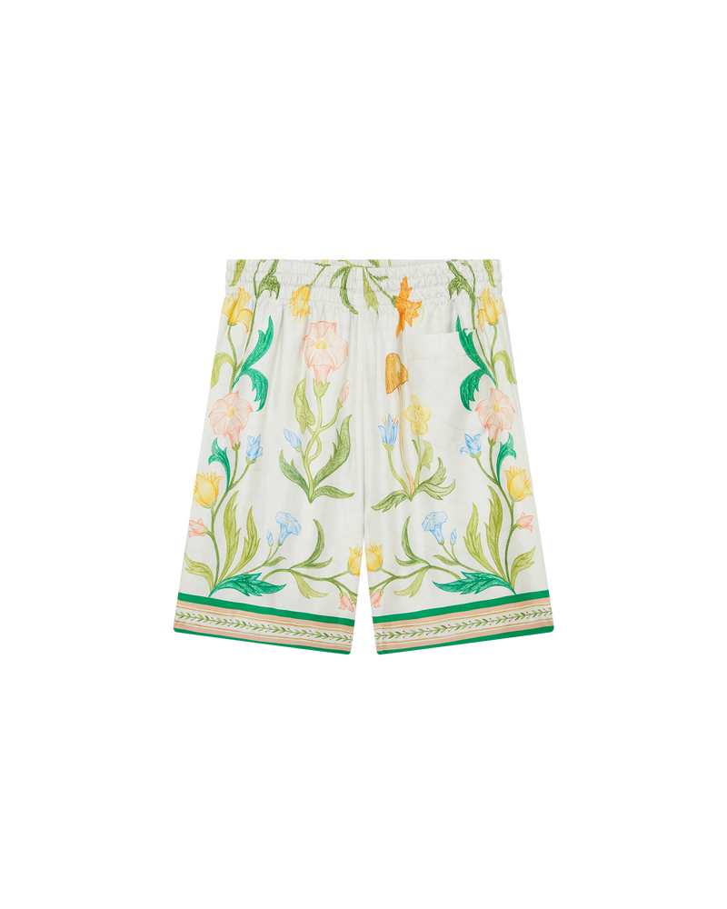 L'Arche Fleurie Silk Shorts