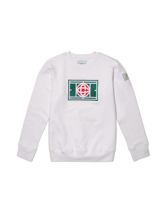 White Tennis Court Chenille Sweatshirt