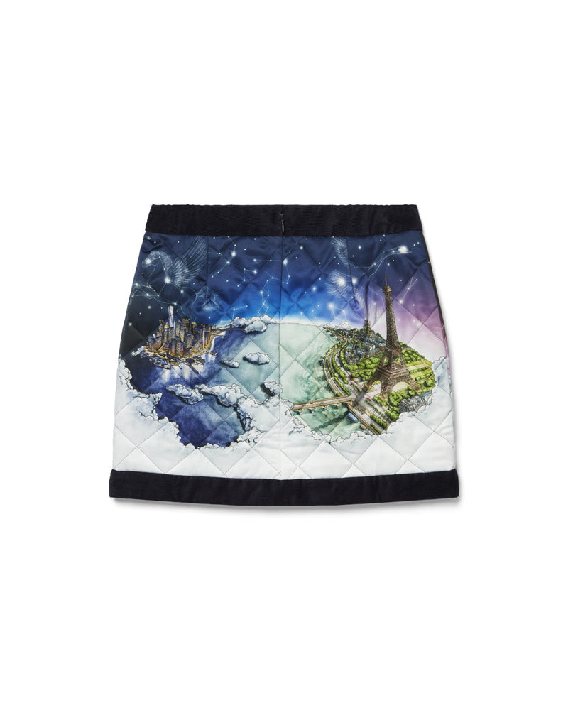 Vol De Nuit Quilted Curved Hem Mini Skirt