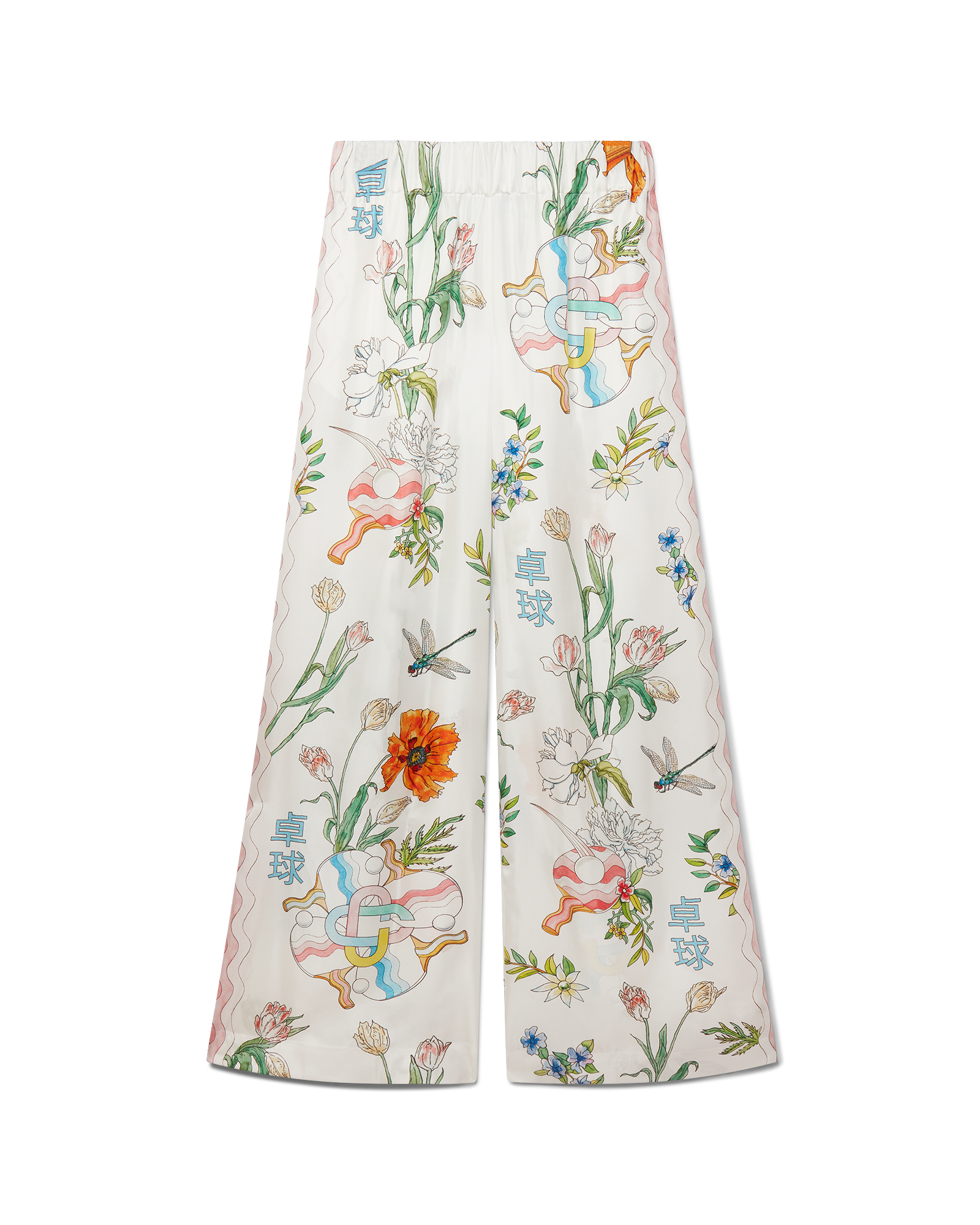 Ping Pong Fleurie Jour Silk Trousers