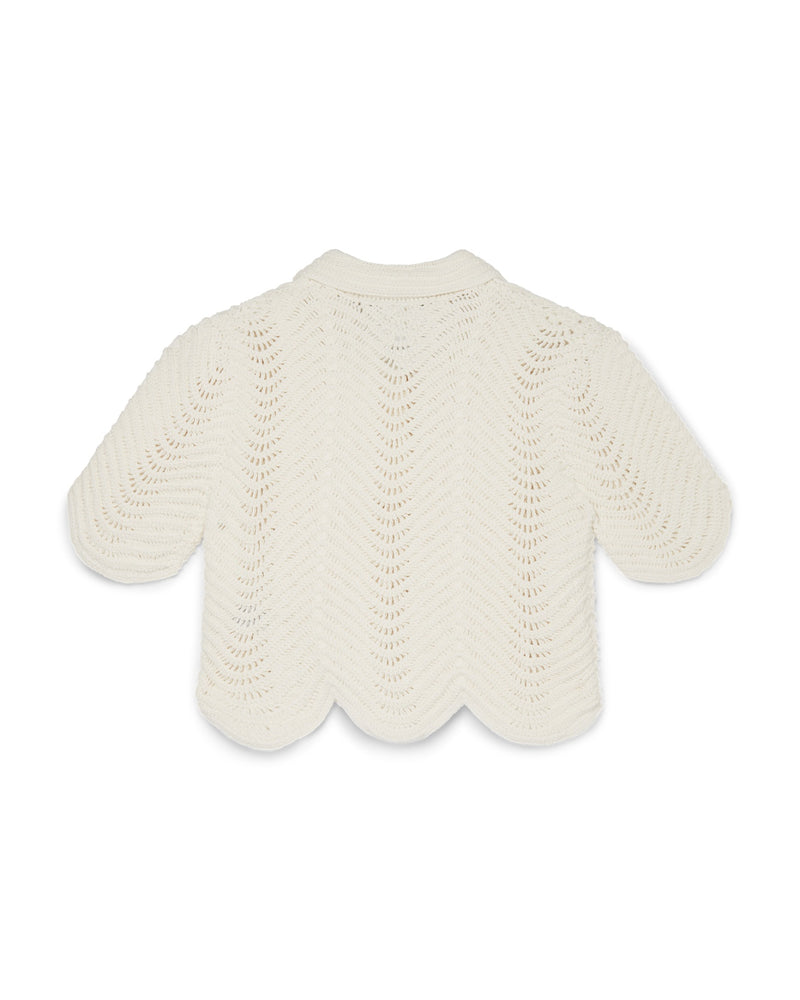 White Wavy Crochet Top