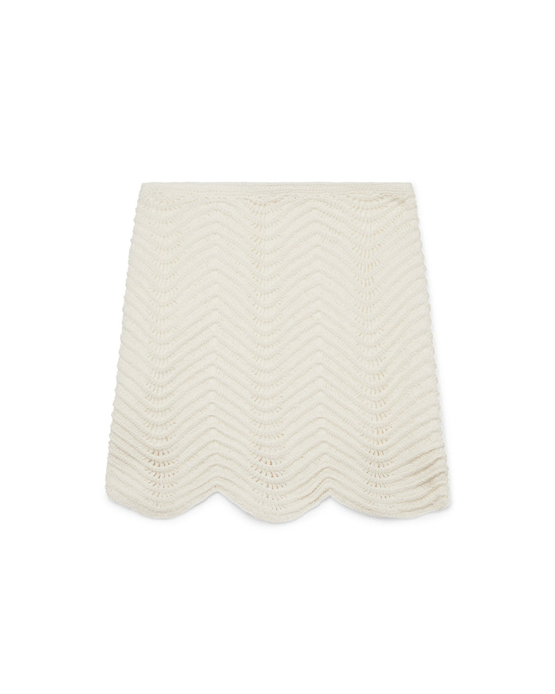 White Wavy Crochet Skirt