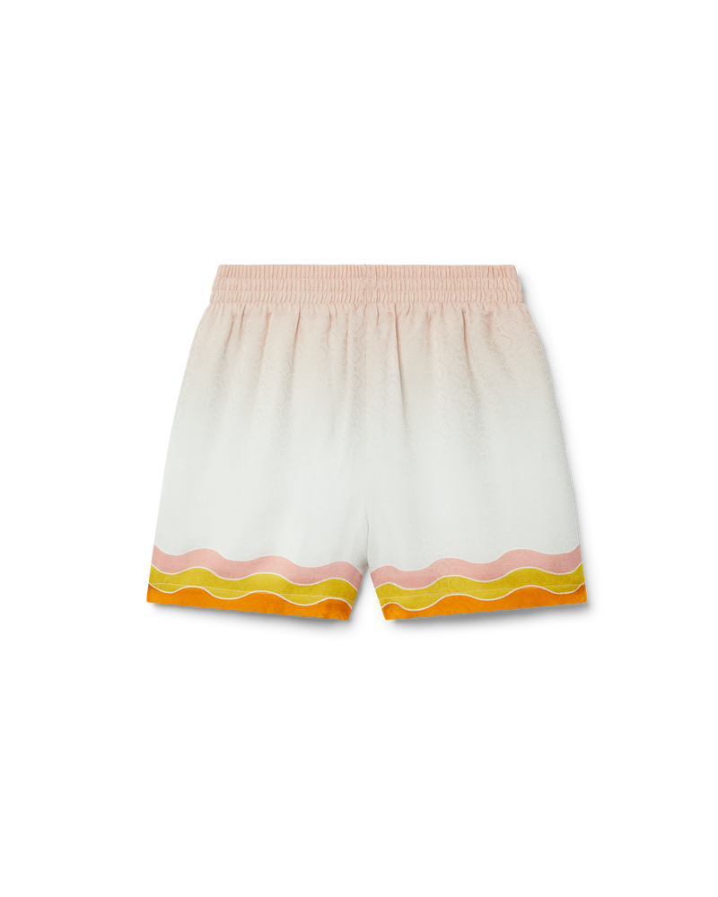 Low Classic geometric-print satin-finish shorts - White