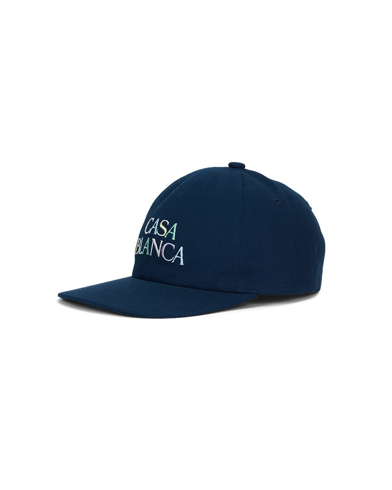 Navy Twill Stacked Logo Cap