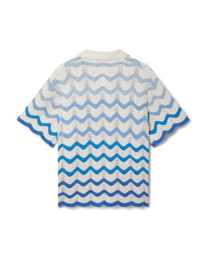 Blue Gradient Crochet Shirt