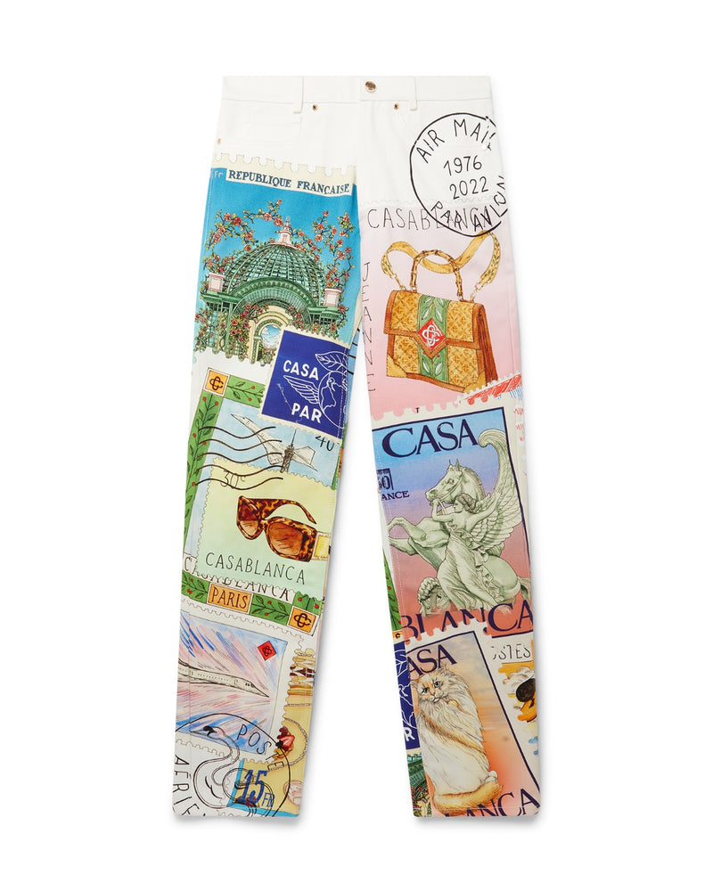 Souvenirs De Vacances Printed Straight Leg Jeans