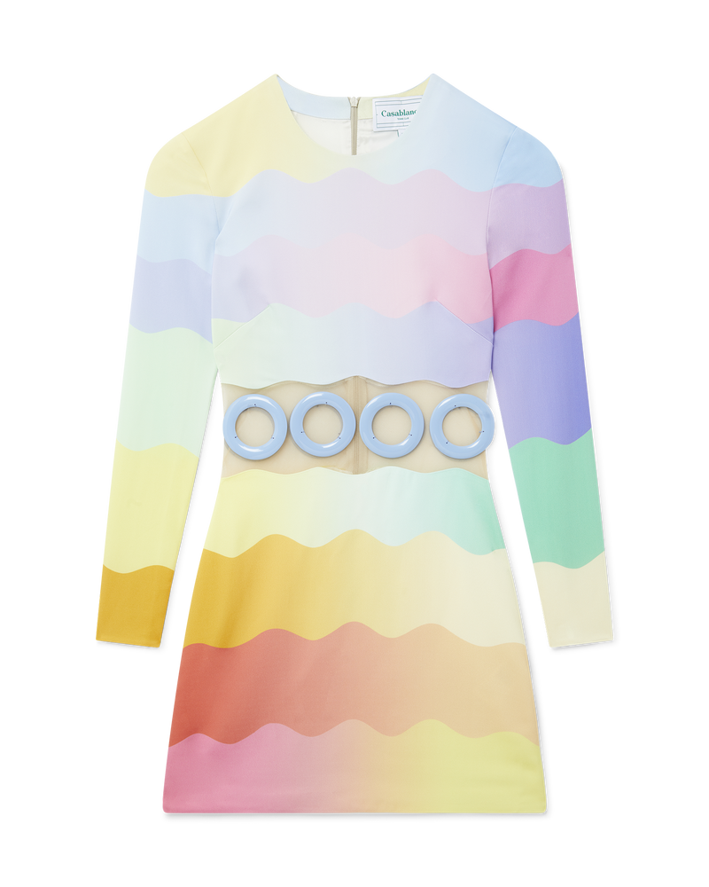 Rainbow Wave Cut-Out Mini Dress
